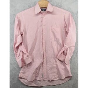 Gitman Bros Dress Shirt Pink White Striped Button Down USA Made Men's 15 1/2 33